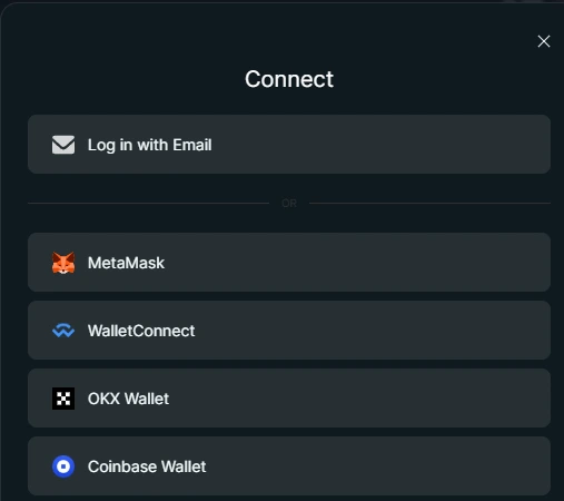 Wallet selection modal